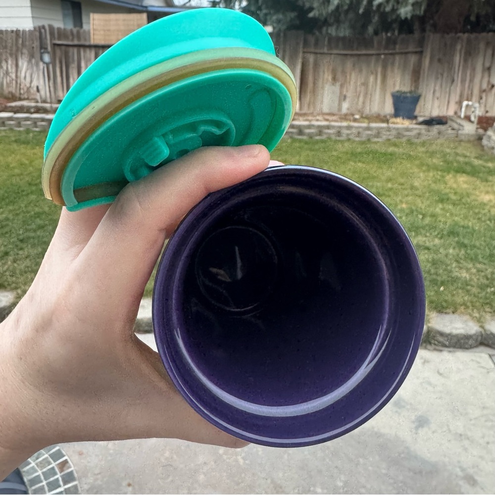 Starbucks Fall 2020 Navy Iridescent Double Wall Ceramic Tumbler 12 oz Coffee Mug - Picture 10 of 13